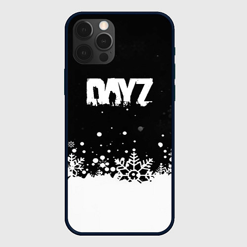 Чехол iPhone 12 Pro Max Dayz снежинки / 3D-Черный – фото 1