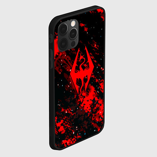 Чехол iPhone 12 Pro Max Скайрим текстура рпг / 3D-Черный – фото 2