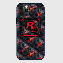 Чехол для iPhone 12 Pro Max Rockstar - glow rifts, цвет: 3D-черный