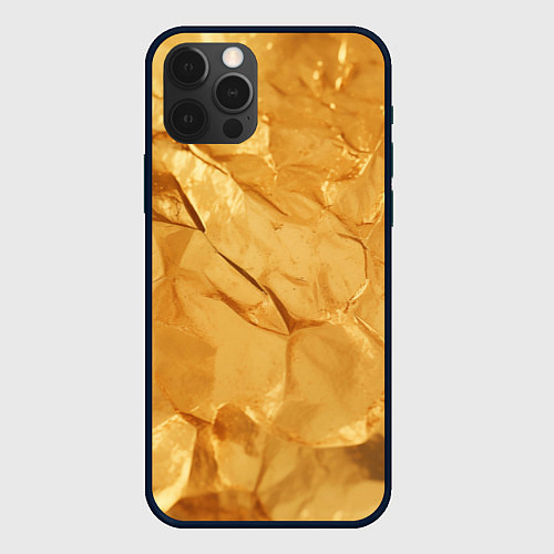 Чехол iPhone 12 Pro Max Золотая поверхность камня / 3D-Черный – фото 1
