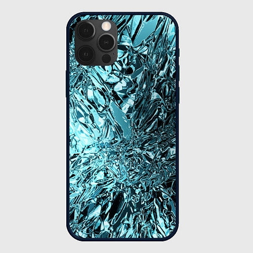 Чехол iPhone 12 Pro Max Эффект жидкого стекла бирюзовый / 3D-Черный – фото 1