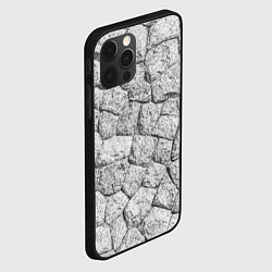 Чехол для iPhone 12 Pro Max Каменная стена текстура, цвет: 3D-черный — фото 2