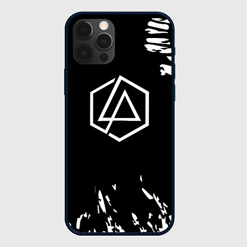 Чехол iPhone 12 Pro Max Linkin park краски текстура рок / 3D-Черный – фото 1