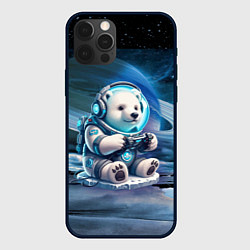 Чехол для iPhone 12 Pro Max Белый медвежонок кибер геймер, цвет: 3D-черный
