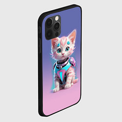 Чехол для iPhone 12 Pro Max Милый котёнок - киберпанк милашка, цвет: 3D-черный — фото 2