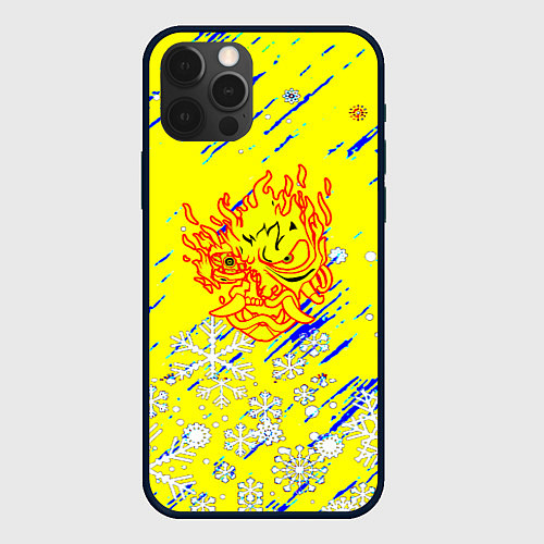 Чехол iPhone 12 Pro Max Cyberpunk logo winter / 3D-Черный – фото 1