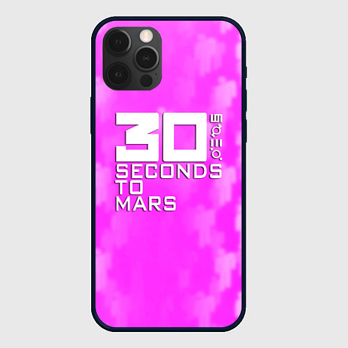 Чехол iPhone 12 Pro Max 30 seconds to mars pink / 3D-Черный – фото 1