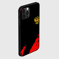 Чехол для iPhone 12 Pro Max Россия герб краски красные, цвет: 3D-черный — фото 2