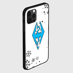 Чехол для iPhone 12 Pro Max Skyrim logo winter, цвет: 3D-черный — фото 2