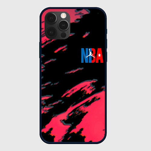 Чехол iPhone 12 Pro Max NBA краски текстура / 3D-Черный – фото 1