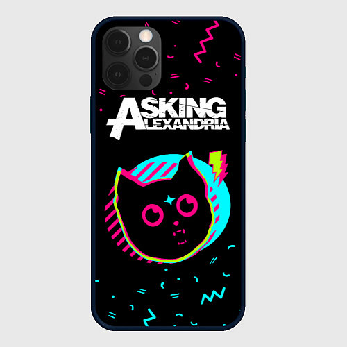 Чехол iPhone 12 Pro Max Asking Alexandria - rock star cat / 3D-Черный – фото 1