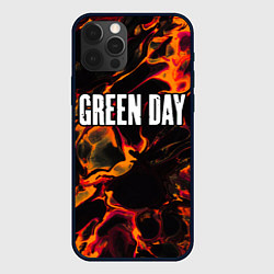 Чехол для iPhone 12 Pro Max Green Day red lava, цвет: 3D-черный