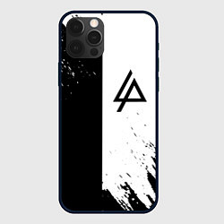 Чехол для iPhone 12 Pro Max Linkin park краски чёрнобелый, цвет: 3D-черный