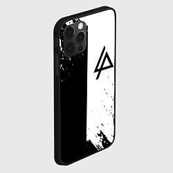 Чехол для iPhone 12 Pro Max Linkin park краски чёрнобелый, цвет: 3D-черный — фото 2