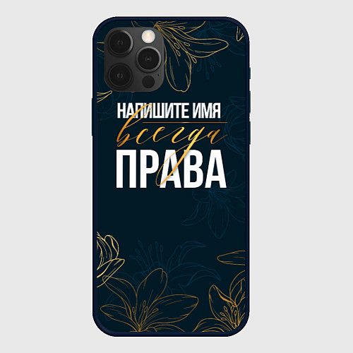 Чехол iPhone 12 Pro Max Редактируемый всегда права / 3D-Черный – фото 1