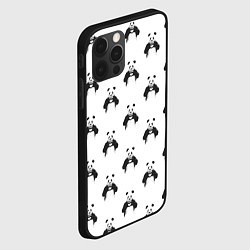 Чехол для iPhone 12 Pro Max Panda love - pattern, цвет: 3D-черный — фото 2