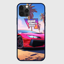 Чехол для iPhone 12 Pro Max GTA 6 logo auto style, цвет: 3D-черный