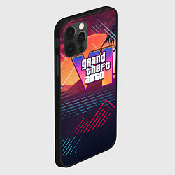 Чехол для iPhone 12 Pro Max GTA 6 logo абстрактный фон, цвет: 3D-черный — фото 2