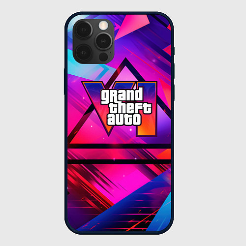 Чехол iPhone 12 Pro Max GTA 6 logo абстракция / 3D-Черный – фото 1