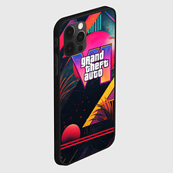 Чехол для iPhone 12 Pro Max GTA 6 logo абстракция яркая, цвет: 3D-черный — фото 2