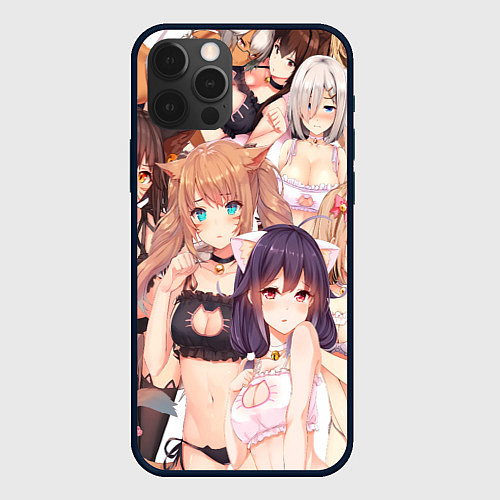 Чехол iPhone 12 Pro Max Аниме тяночки / 3D-Черный – фото 1