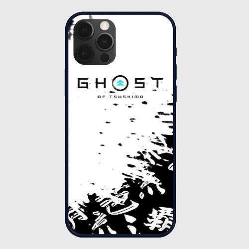 Чехол iPhone 12 Pro Max Ghost of Tsushima текстура samurai / 3D-Черный – фото 1