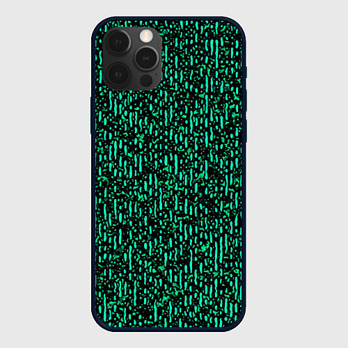Чехол iPhone 12 Pro Max Абстрактный полосатый зелёный / 3D-Черный – фото 1