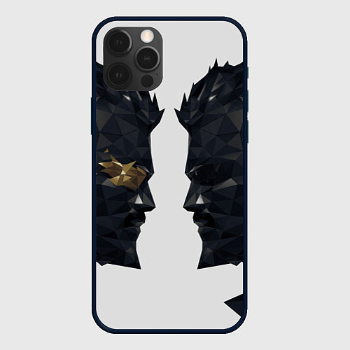 Чехол iPhone 12 Pro Max Адам Дженсен в отражении deus ex / 3D-Черный – фото 1