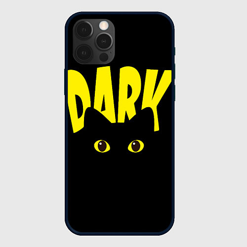 Чехол iPhone 12 Pro Max Dark cat eyes - черный кот / 3D-Черный – фото 1