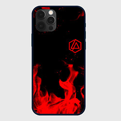 Чехол iPhone 12 Pro Max Linkin Park красный огонь лого