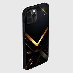 Чехол для iPhone 12 Pro Max Gold luxury black abstract, цвет: 3D-черный — фото 2