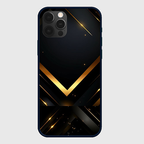 Чехол iPhone 12 Pro Max Gold luxury black abstract / 3D-Черный – фото 1