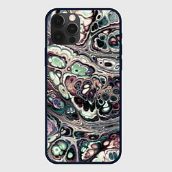 Чехол для iPhone 12 Pro Max Абстрактный разноцветный узор, цвет: 3D-черный