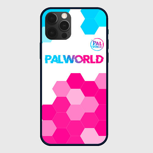 Чехол iPhone 12 Pro Max Palworld neon gradient style посередине / 3D-Черный – фото 1