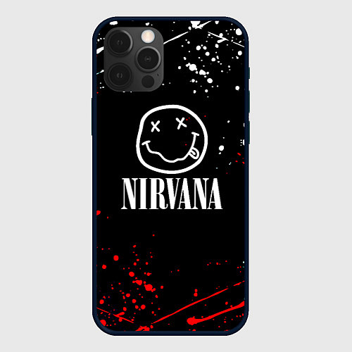 Чехол iPhone 12 Pro Max Nirvana брызги красок / 3D-Черный – фото 1