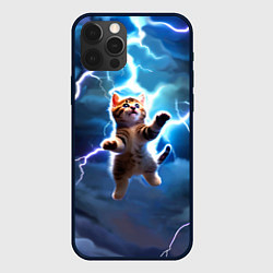 Чехол для iPhone 12 Pro Max Гром кот и молния, цвет: 3D-черный