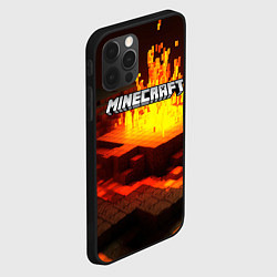 Чехол для iPhone 12 Pro Max Огненный minecraft, цвет: 3D-черный — фото 2