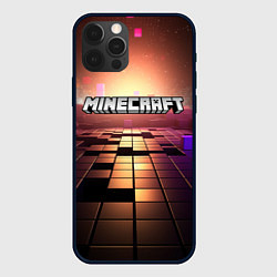 Чехол iPhone 12 Pro Max Minecraft логотип и кубы