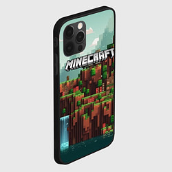 Чехол для iPhone 12 Pro Max Minecraft logo квадратный мир, цвет: 3D-черный — фото 2