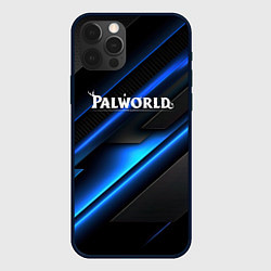 Чехол для iPhone 12 Pro Max Palworld logo blue neon abstract, цвет: 3D-черный