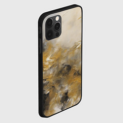 Чехол для iPhone 12 Pro Max Желто черная абстракция, цвет: 3D-черный — фото 2