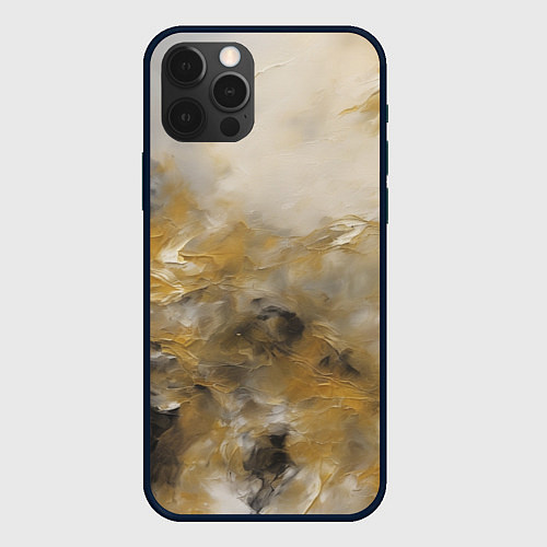 Чехол iPhone 12 Pro Max Желто черная абстракция / 3D-Черный – фото 1