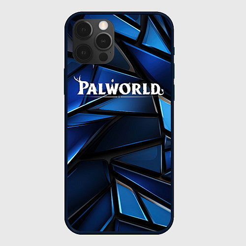 Чехол iPhone 12 Pro Max Palworld логотип синий абстрактный фон / 3D-Черный – фото 1