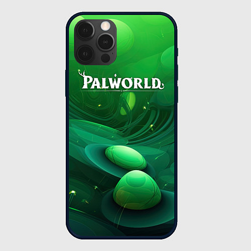 Чехол iPhone 12 Pro Max Palworld зеленый мир / 3D-Черный – фото 1