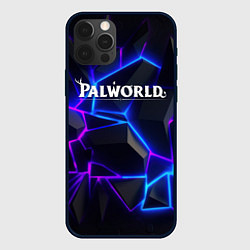 Чехол для iPhone 12 Pro Max Palworld логотип на ярких неоновых плитах, цвет: 3D-черный