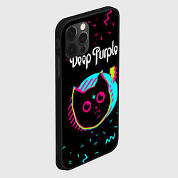 Чехол для iPhone 12 Pro Max Deep Purple - rock star cat, цвет: 3D-черный — фото 2