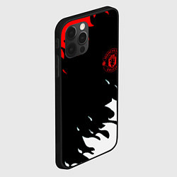 Чехол для iPhone 12 Pro Max Manchester United flame fc, цвет: 3D-черный — фото 2