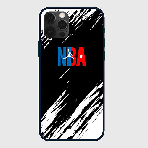 Чехол iPhone 12 Pro Max Basketball текстура краски nba / 3D-Черный – фото 1