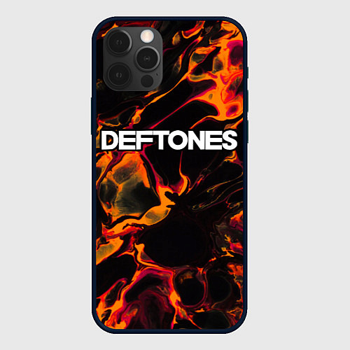 Чехол iPhone 12 Pro Max Deftones red lava / 3D-Черный – фото 1