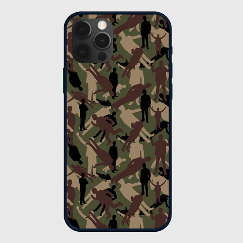 Чехол iPhone 12 Pro Max Бизнесмен - камуфляж / 3D-Черный – фото 1